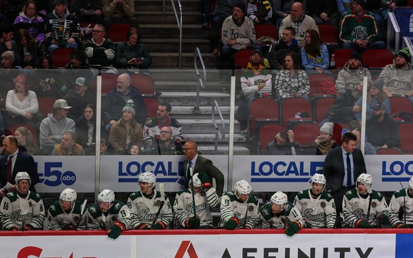 Iowa National Guard rappel team at Iowa Wild game