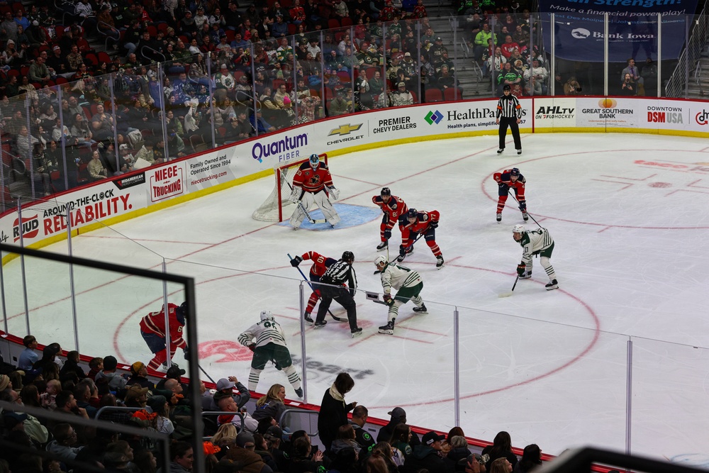 Iowa National Guard rappel team at Iowa Wild game