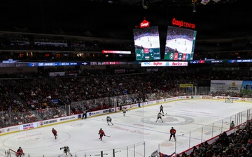 Iowa National Guard rappel team at Iowa Wild game