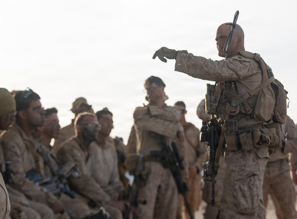 U.S. Marines with 3rd Bn, 7th Marines take part in night company attacks during SLTE