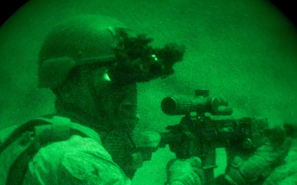 U.S. Marines with 3rd Bn, 7th Marines take part in night company attacks during SLTE