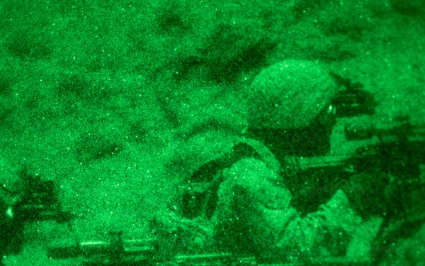 U.S. Marines with 3rd Bn, 7th Marines take part in night company attacks during SLTE