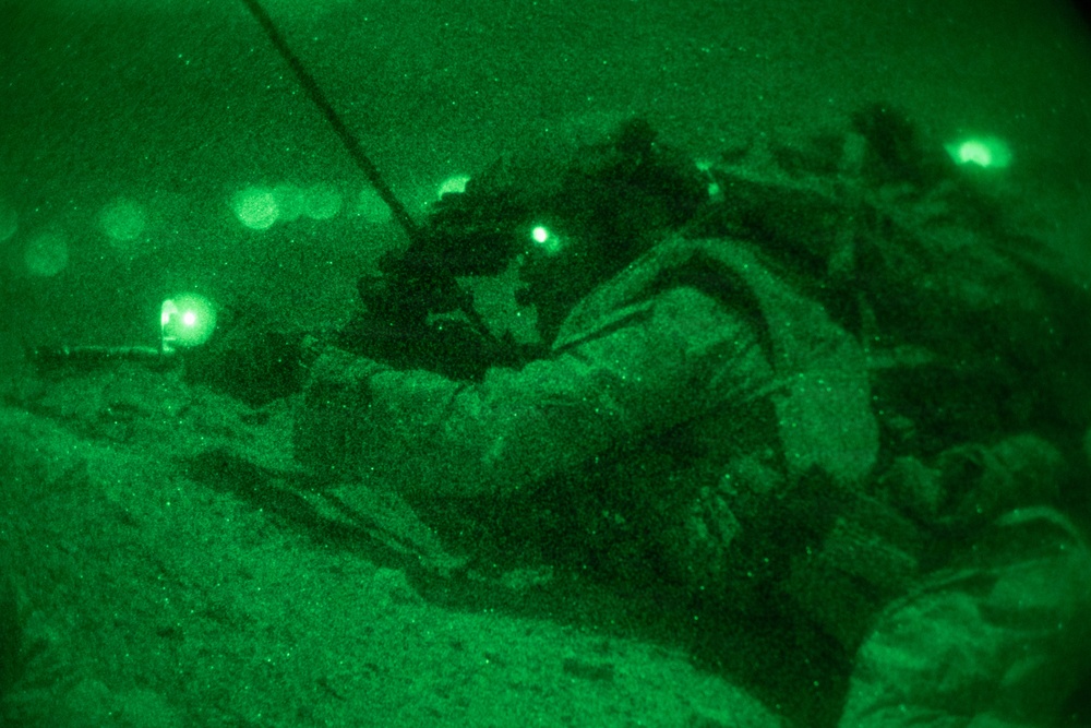 U.S. Marines with 3rd Bn, 7th Marines take part in night company attacks during SLTE