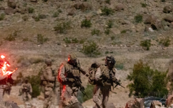 U.S. Marines with 3rd Bn, 7th Marines take part in night company attacks during SLTE