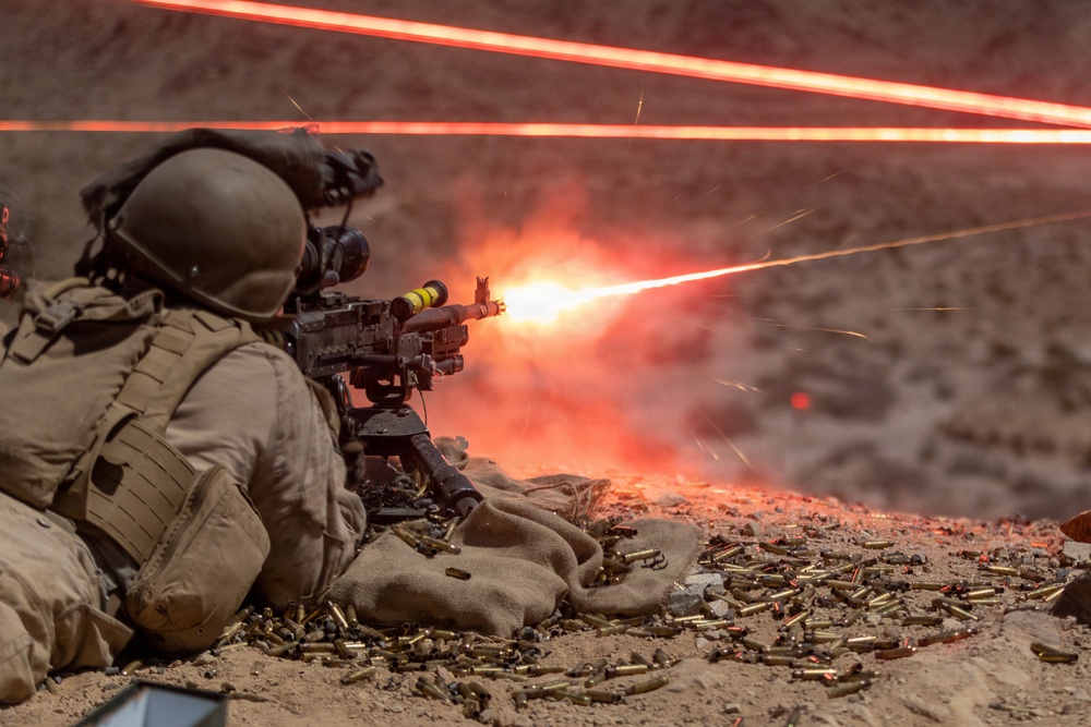 U.S. Marines with 3rd Bn, 7th Marines take part in night company attacks during SLTE