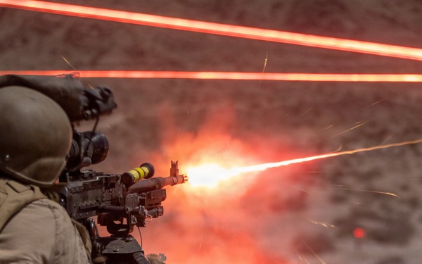 U.S. Marines with 3rd Bn, 7th Marines take part in night company attacks during SLTE