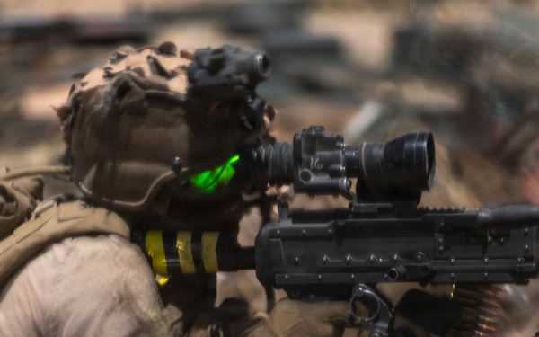 U.S. Marines with 3rd Bn, 7th Marines take part in night company attacks during SLTE