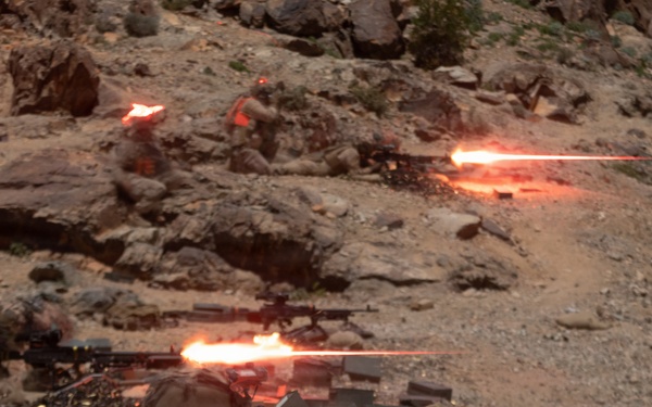 U.S. Marines with 3rd Bn, 7th Marines take part in night company attacks during SLTE