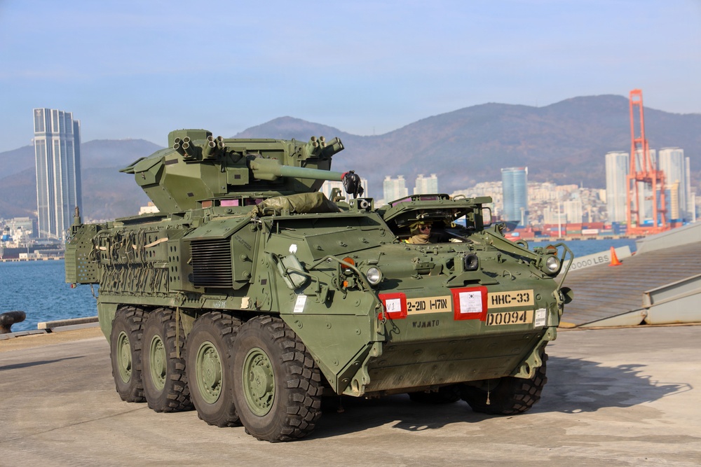 U.S. Army vehicles arrive in Busan during KRF exercise