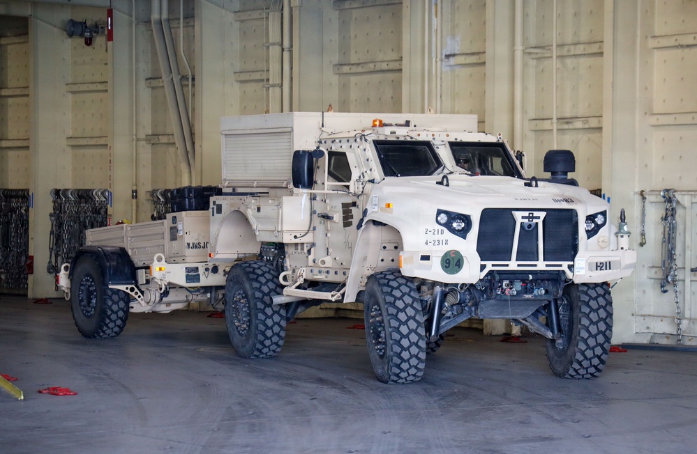 U.S. Army vehicles arrive in Busan during KRF exercise