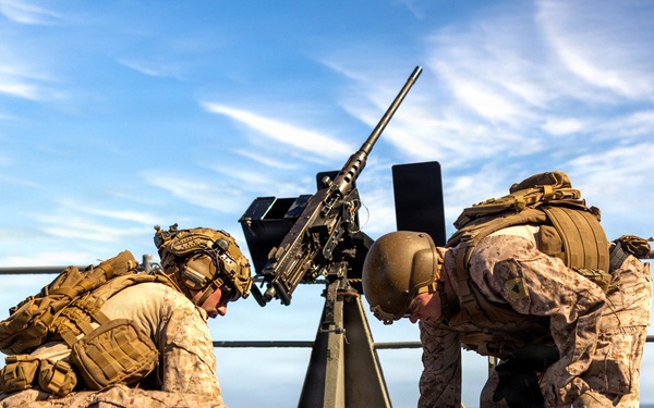 11th MEU Marines, Sailors Conduct a Live-Fire Integration Range Aboard USS Comstock