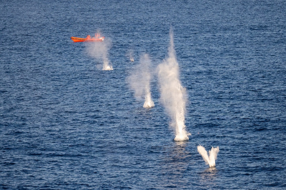 11th MEU Marines, Sailors Conduct a Live-Fire Integration Range Aboard USS Comstock