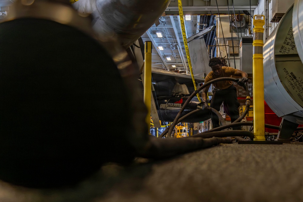 Abraham Lincoln Conducts Routine Maintenance