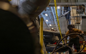 Abraham Lincoln Conducts Routine Maintenance