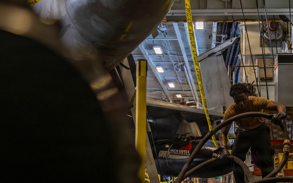 Abraham Lincoln Conducts Routine Maintenance