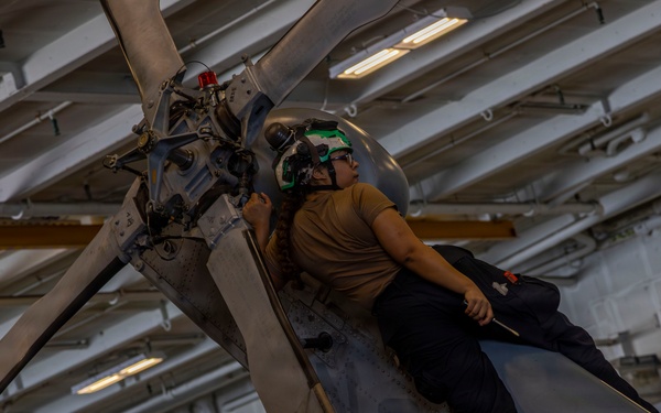 Abraham Lincoln Conducts Routine Aircraft Maintenance