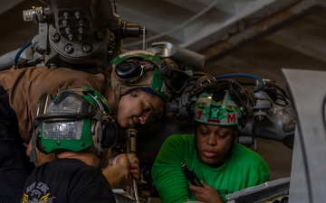 Abraham Lincoln Conducts Routine Aircraft Maintenance