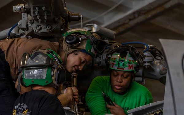 Abraham Lincoln Conducts Routine Aircraft Maintenance