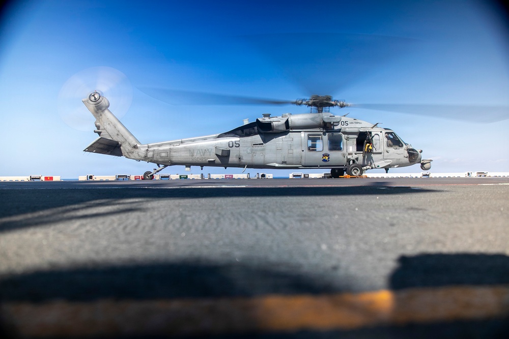 USS Tripoli Conducts Flight Operations
