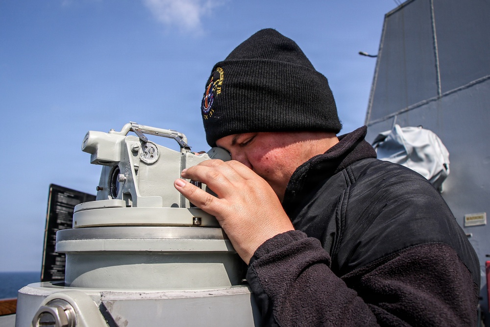 Frank E. Petersen Jr. conducts routine operations