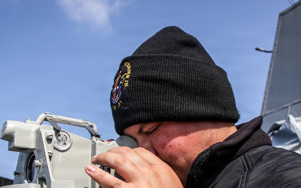 Frank E. Petersen Jr. conducts routine operations