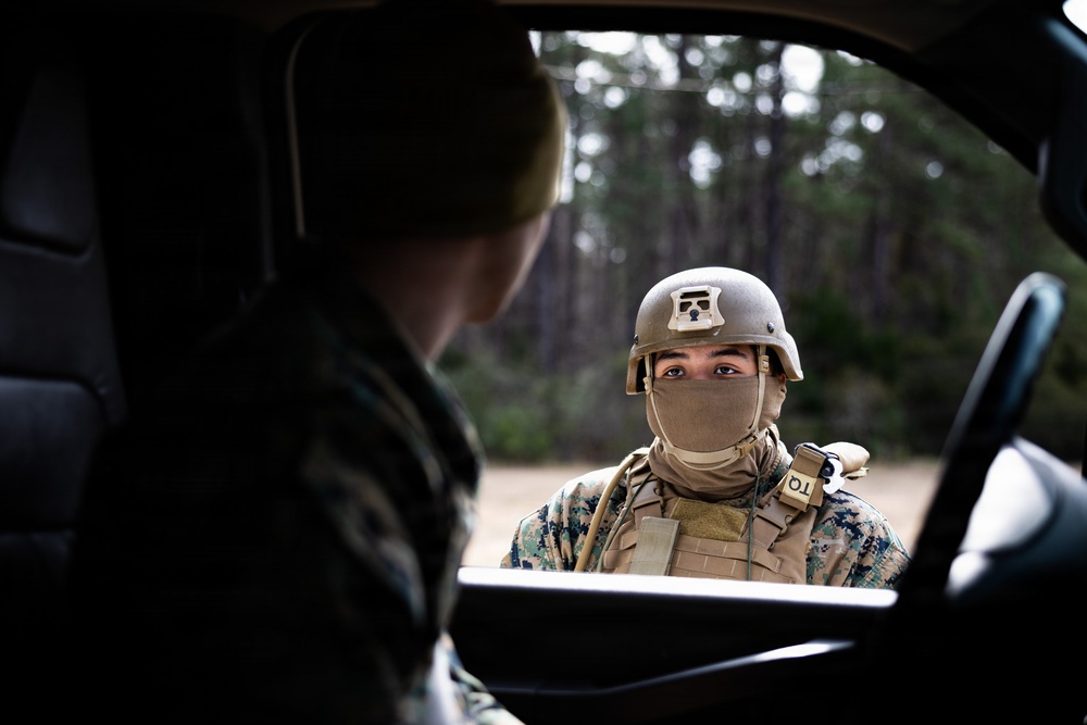 2nd Marine Logistics Group Headquarters and Service Battalion Conducts Security Control Point Training