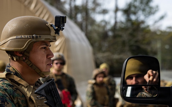 2nd Marine Logistics Group Headquarters and Service Battalion Conducts Security Control Point Training