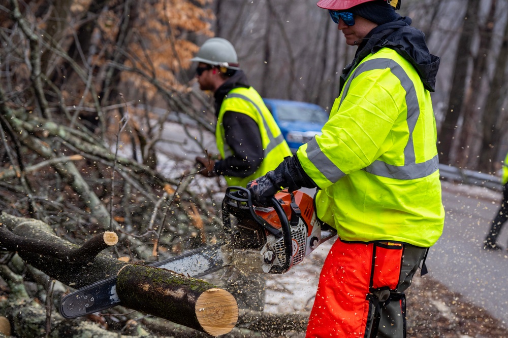 U.S. Forest Service Cut and Toss Crews Clear Debris after Winter Storms in Tennessee