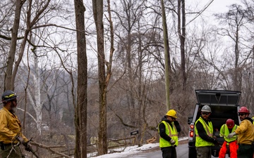 U.S. Forest Service Cut and Toss Crews Clear Debris after Winter Storms in Tennessee