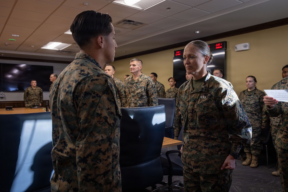 2nd MLG Commanding General Recognizes, Awards Marines