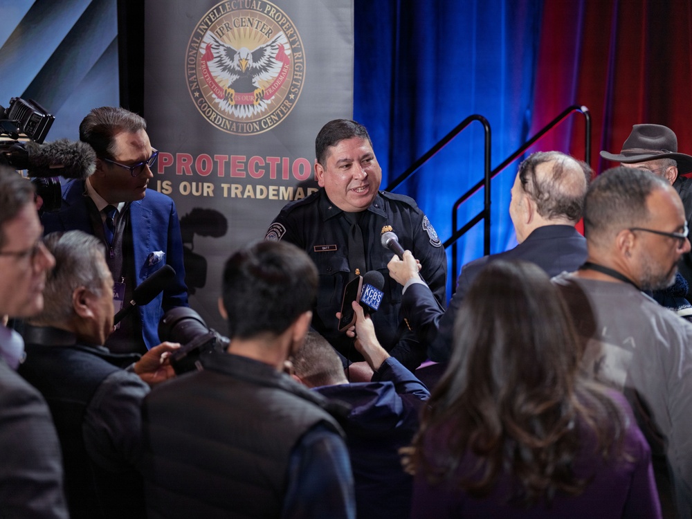 CBP Office of Trade gives press conference on Intellectual Property Rights in preparation for Super Bowl LX