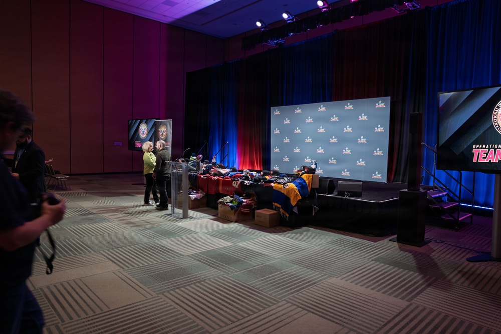 CBP Office of Trade gives press conference on Intellectual Property Rights in preparation for Super Bowl LX