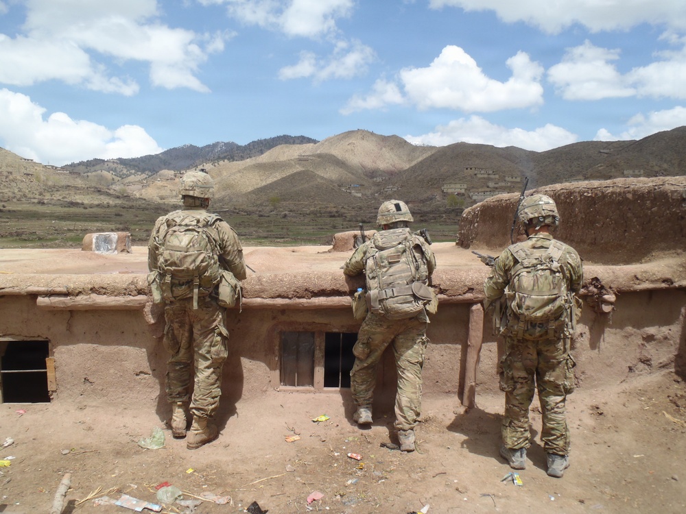 Soldiers watching the ridgelines