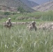 Soldiers patrol field