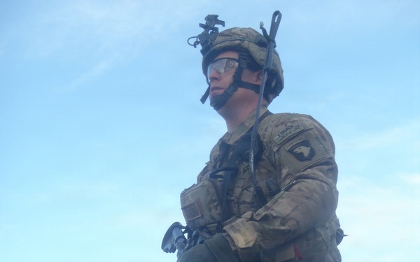 Soldiers scans the landscape