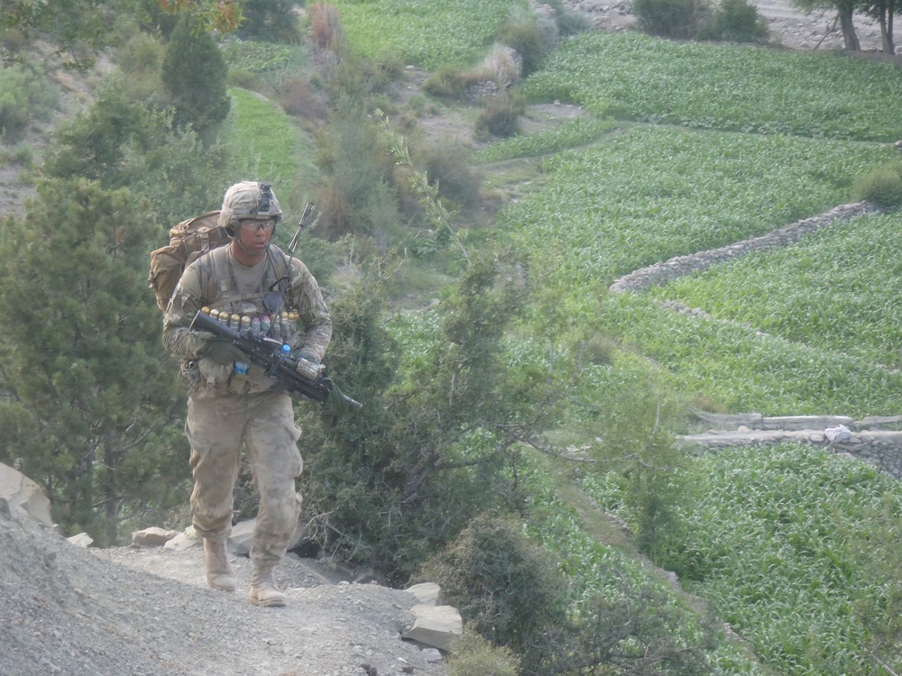 Soldier returns from patrol