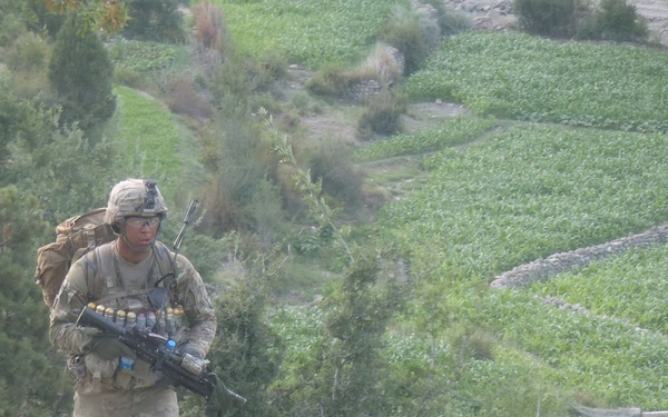 Soldier returns from patrol