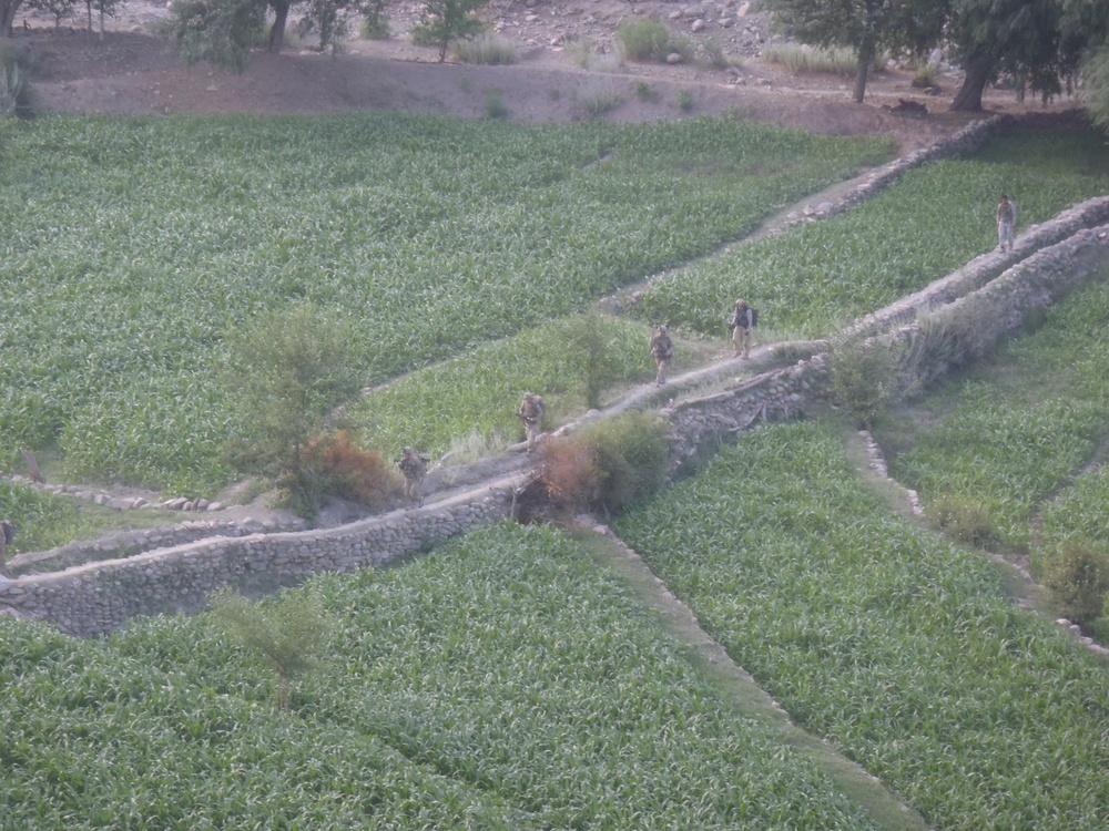 Soldier patrolling in Afghanistan