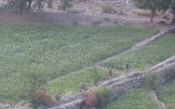 Soldier patrolling in Afghanistan