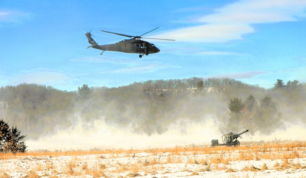 2nd Battalion, 147th Aviation Regiment helicopters, crews support sling-load training event with artillery unit at Fort McCoy