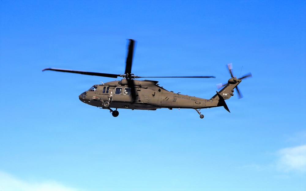 2nd Battalion, 147th Aviation Regiment helicopters, crews support sling-load training event with artillery unit at Fort McCoy