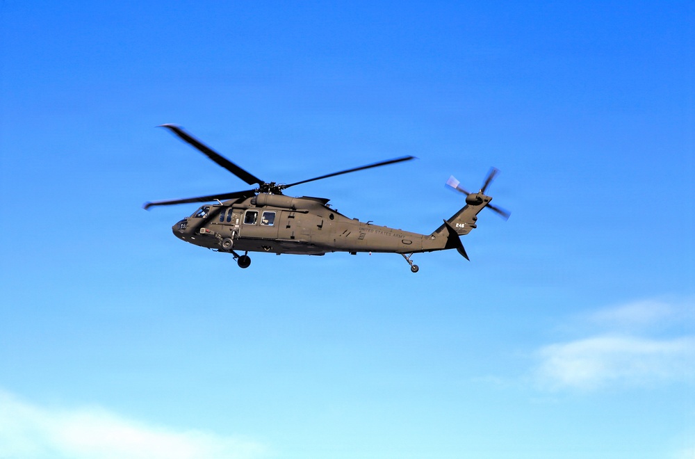 2nd Battalion, 147th Aviation Regiment helicopters, crews support sling-load training event with artillery unit at Fort McCoy