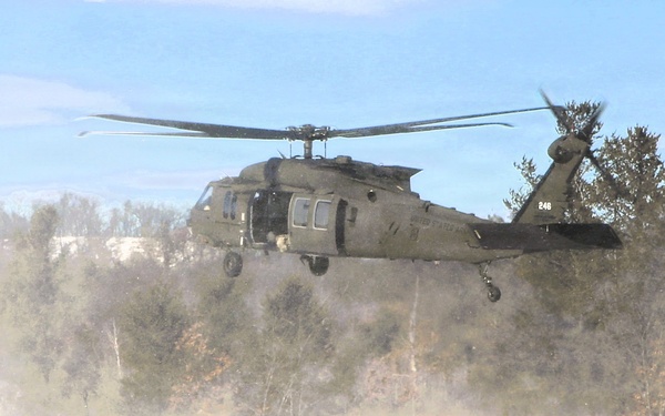 2nd Battalion, 147th Aviation Regiment helicopters, crews support sling-load training event with artillery unit at Fort McCoy