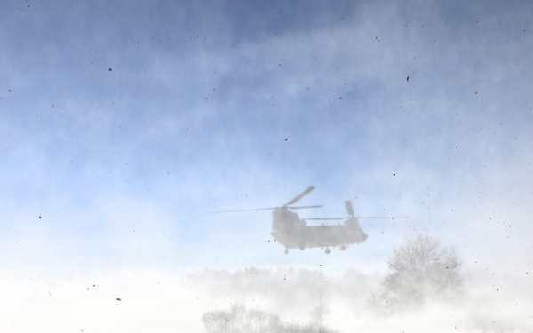 2nd Battalion, 147th Aviation Regiment helicopters, crews support sling-load training event with artillery unit at Fort McCoy