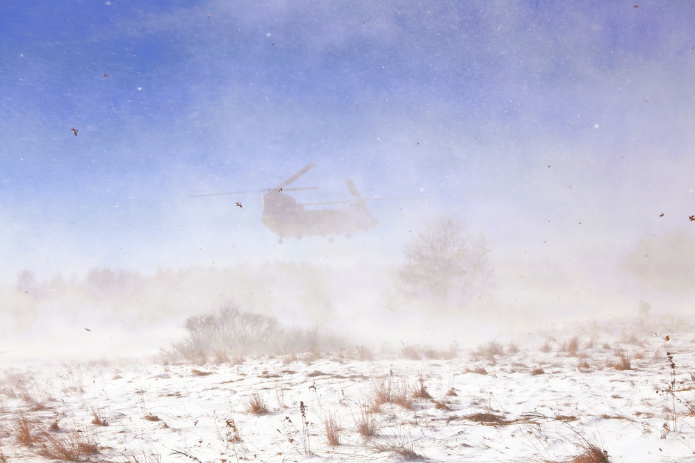 2nd Battalion, 147th Aviation Regiment helicopters, crews support sling-load training event with artillery unit at Fort McCoy