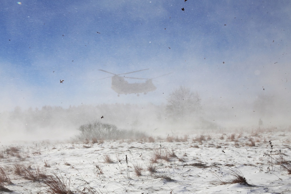 2nd Battalion, 147th Aviation Regiment helicopters, crews support sling-load training event with artillery unit at Fort McCoy