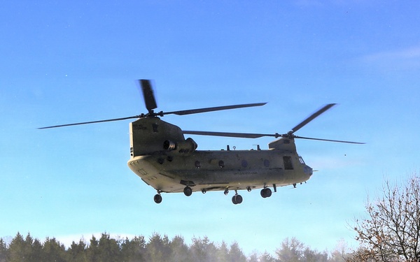 2nd Battalion, 147th Aviation Regiment helicopters, crews support sling-load training event with artillery unit at Fort McCoy
