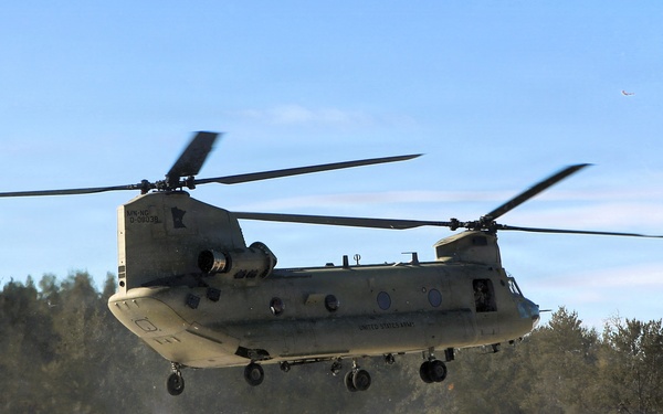 2nd Battalion, 147th Aviation Regiment helicopters, crews support sling-load training event with artillery unit at Fort McCoy