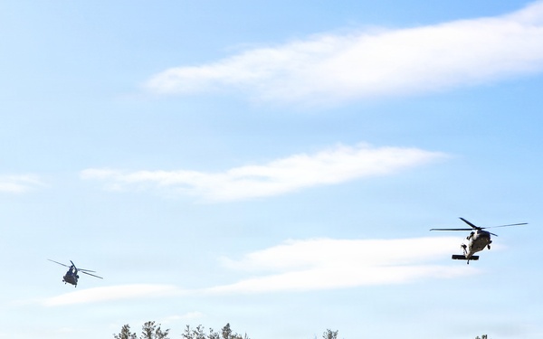 2nd Battalion, 147th Aviation Regiment helicopters, crews support sling-load training event with artillery unit at Fort McCoy