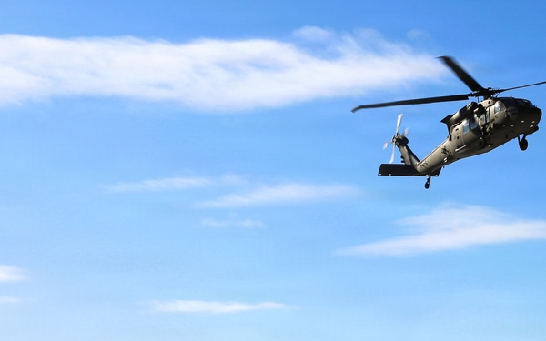 2nd Battalion, 147th Aviation Regiment helicopters, crews support sling-load training event with artillery unit at Fort McCoy
